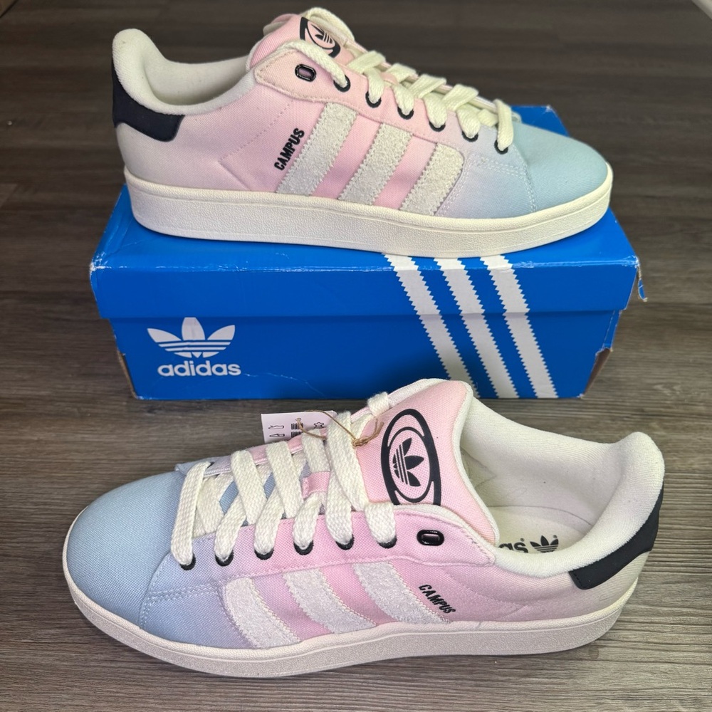 Adidas Campus Sunrise Ombré Blue Pink Low Top Sneakers